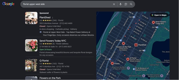 Google search result